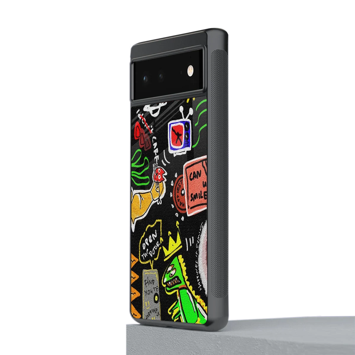 Graffiti stylish phone case for google pixel 6 | glossy glass and slim fit