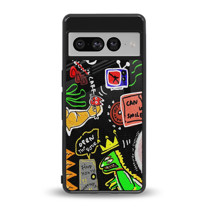 Graffiti back phone cover | glass case for google pixel 7 pro