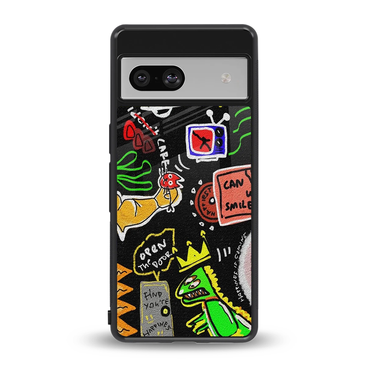 Graffiti back phone cover | glass case for google pixel 7