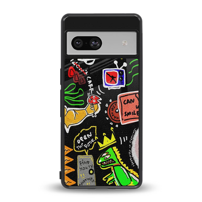 Graffiti back phone cover | glass case for google pixel 7