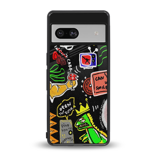 Graffiti back phone cover | glass case for google pixel 7