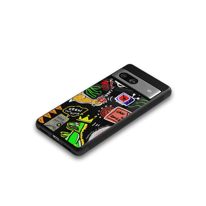Graffiti google pixel 7a mobile cover | shockproof glass phone case