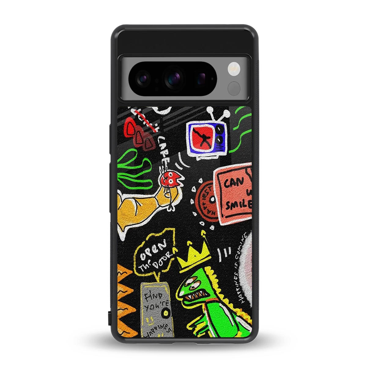 Graffiti back phone cover | glass case for google pixel 8 pro