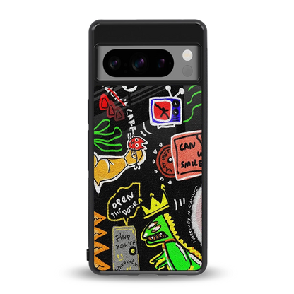 Graffiti back phone cover | glass case for google pixel 8 pro