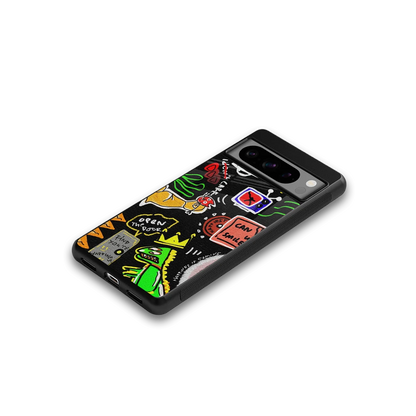Graffiti google pixel 8 pro mobile cover | shockproof glass phone case