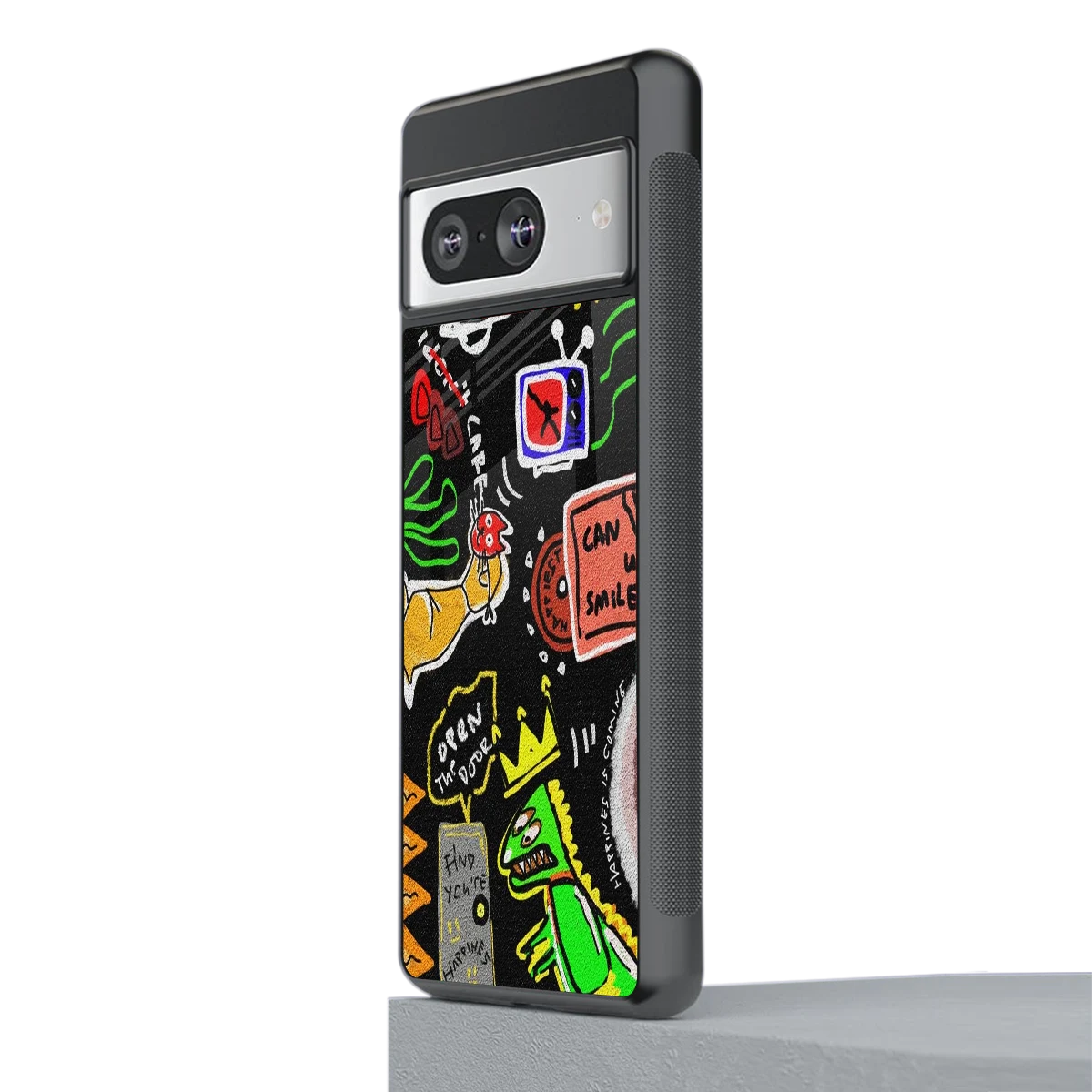 Graffiti stylish phone case for google pixel 8 | glossy glass and slim fit