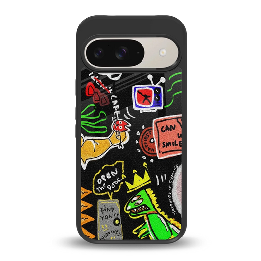 Graffiti back phone cover | glass case for google pixel 9