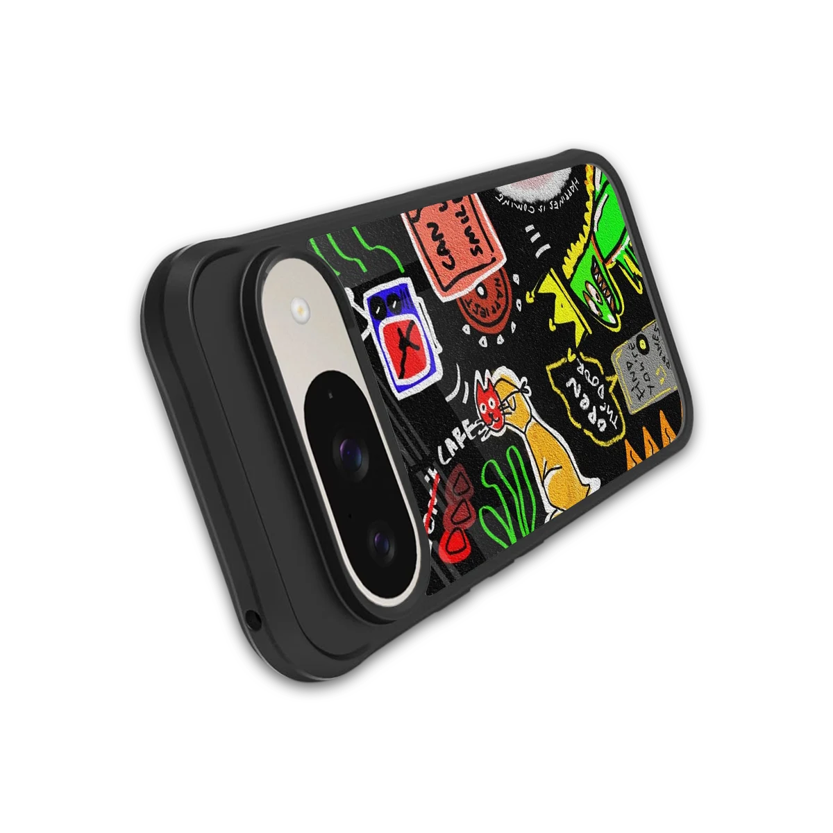 Graffiti stylish phone case for google pixel 9 | glossy glass and slim fit