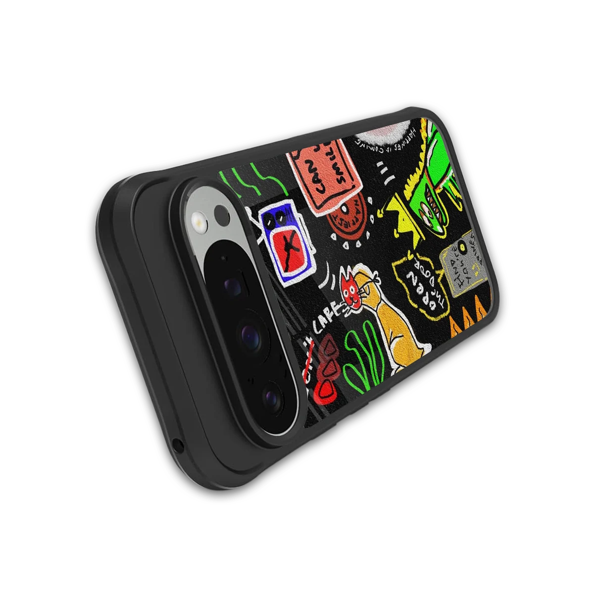 Graffiti stylish phone case for google pixel 9 pro xl | glossy glass and slim fit
