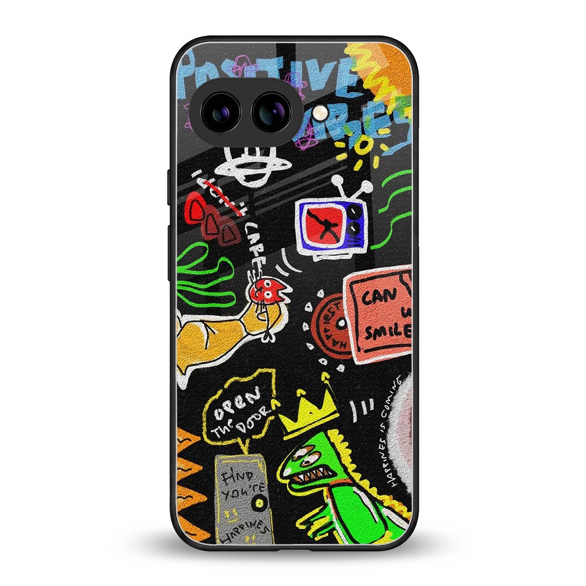 Graffiti back phone cover | glass case for google pixel 10a