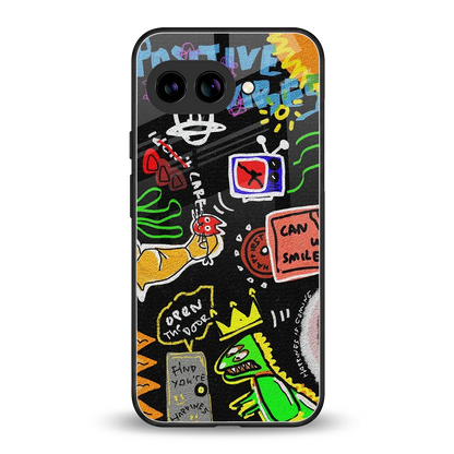 Graffiti back phone cover | glass case for google pixel 10a