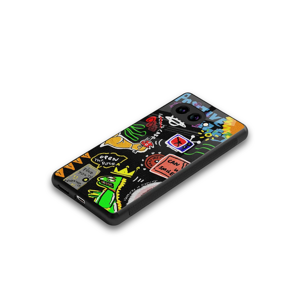 Graffiti stylish phone case for google pixel 10a | glossy glass and slim fit