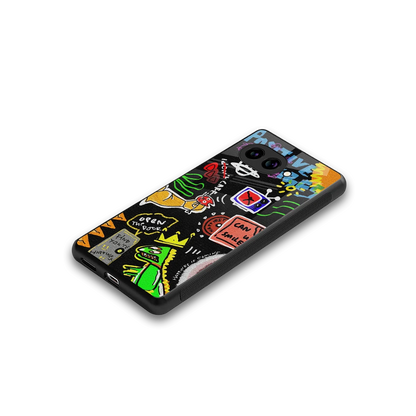 Graffiti stylish phone case for google pixel 10a | glossy glass and slim fit