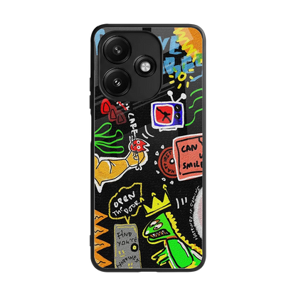 Graffiti back phone cover | glass case for redmi 12 5g