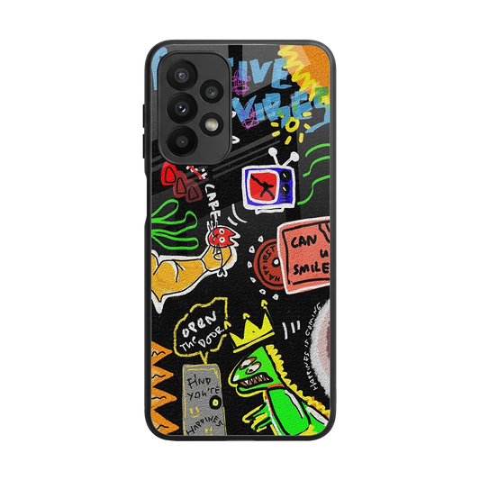 Graffiti back phone cover | glass case for samsung galaxy a23