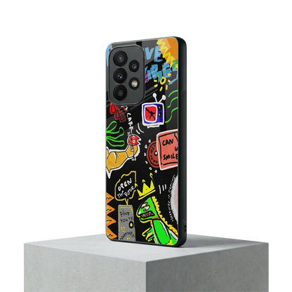Graffiti samsung galaxy a23 mobile cover | shockproof glass phone case
