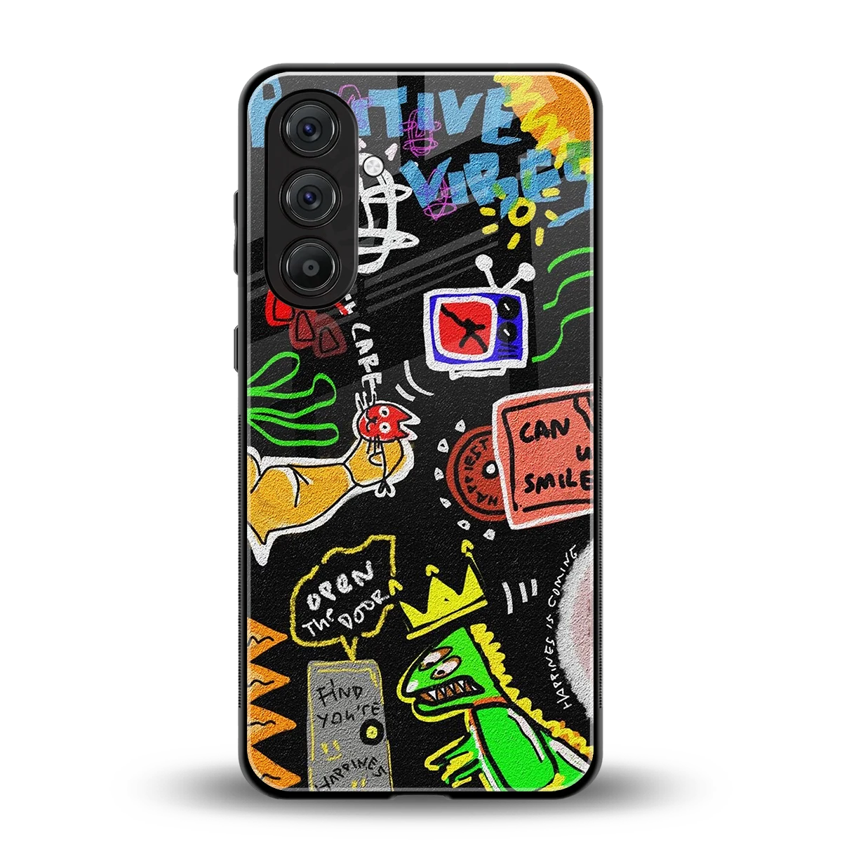 Graffiti back phone cover | glass case for samsung galaxy a55 5g