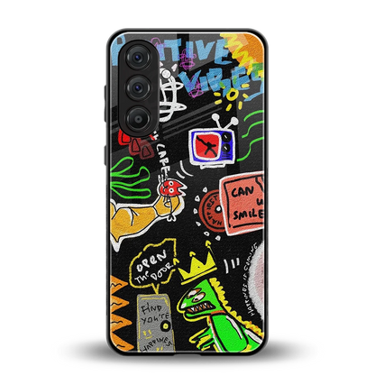 Graffiti back phone cover | glass case for samsung galaxy a55 5g