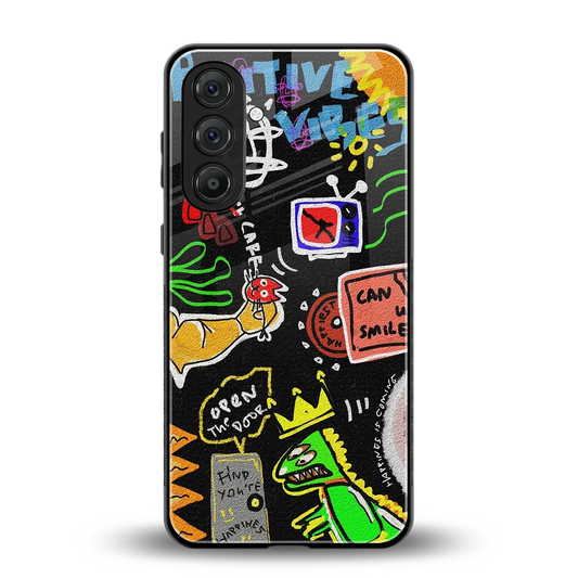 Graffiti back phone cover | glass case for samsung galaxy m36 5g