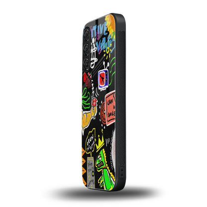 Graffiti samsung galaxy a55 5g mobile cover | shockproof glass phone case
