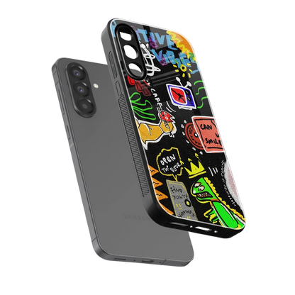 Graffiti sleek samsung galaxy a37 5g cover with tempered glass back and TPU edges