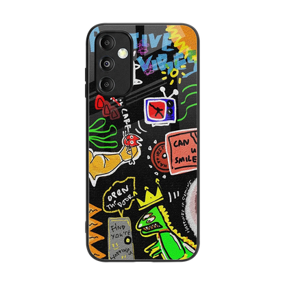 Graffiti back phone cover | glass case for samsung galaxy m14 5g