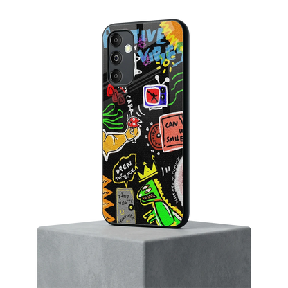 Graffiti samsung galaxy m14 5g mobile cover | shockproof glass phone case