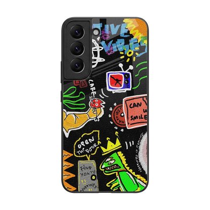 Graffiti back phone cover | glass case for samsung galaxy s22