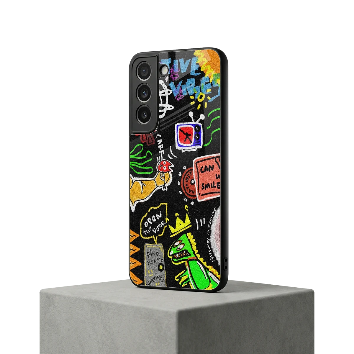 Graffiti samsung galaxy s22 mobile cover | shockproof glass phone case