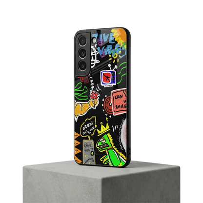 Graffiti samsung galaxy s22 mobile cover | shockproof glass phone case