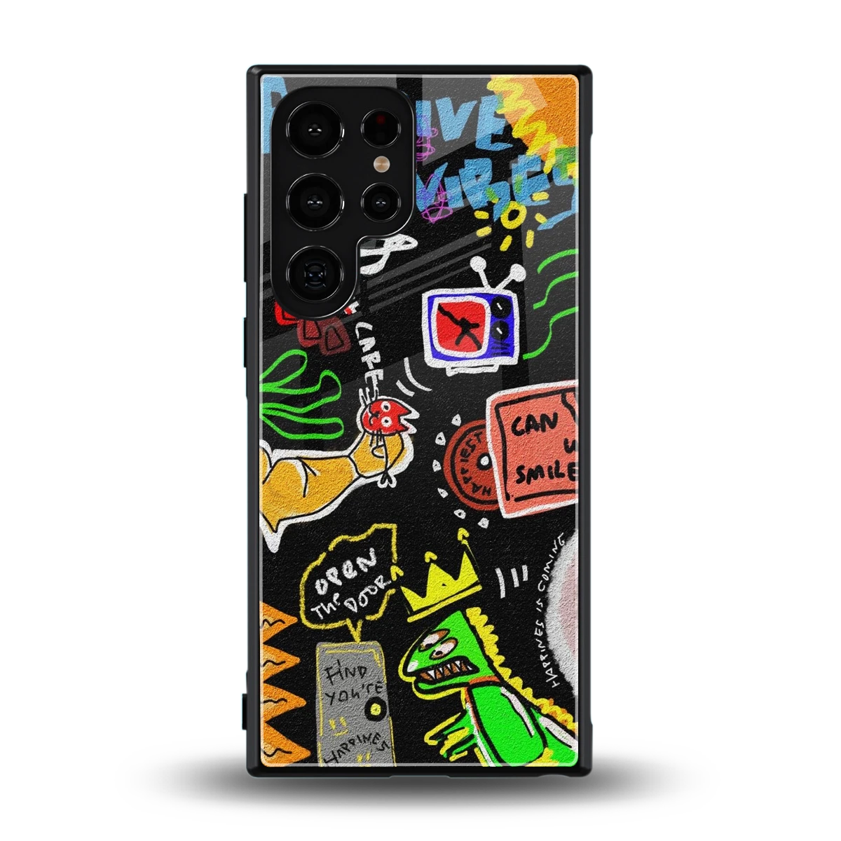 Graffiti back phone cover | glass case for samsung galaxy s23 ultra
