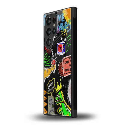 Graffiti samsung galaxy s23 ultra mobile cover | shockproof glass phone case
