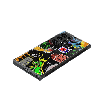 Graffiti stylish phone case for samsung galaxy s24 ultra | glossy glass and slim fit