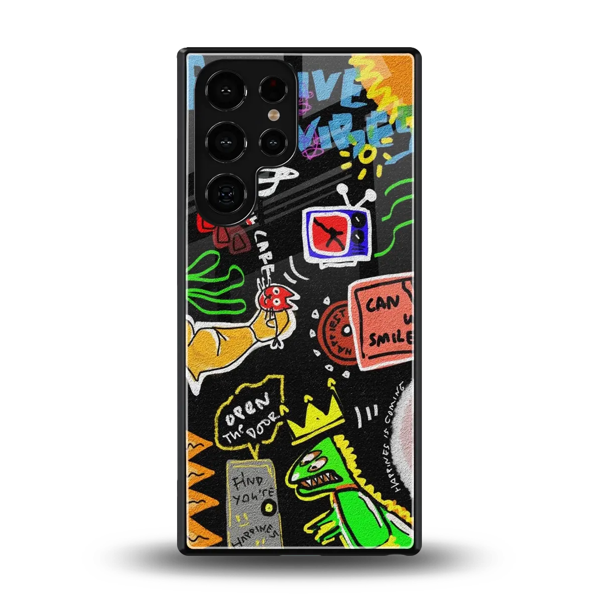 Graffiti back phone cover | glass case for samsung galaxy s25 ultra