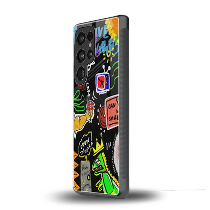 Graffiti samsung galaxy s25 ultra mobile cover | shockproof glass phone case