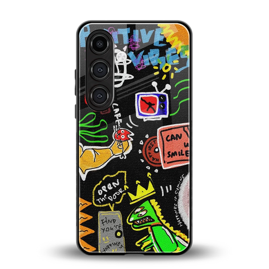 Graffiti back phone cover | glass case for samsung galaxy s24