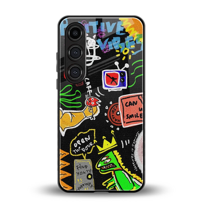 Graffiti back phone cover | glass case for samsung galaxy s24 plus