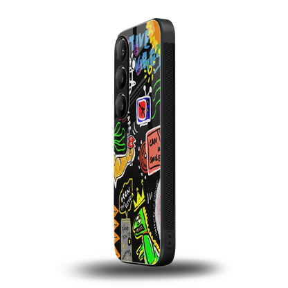 Graffiti samsung galaxy s25 mobile cover | shockproof glass phone case