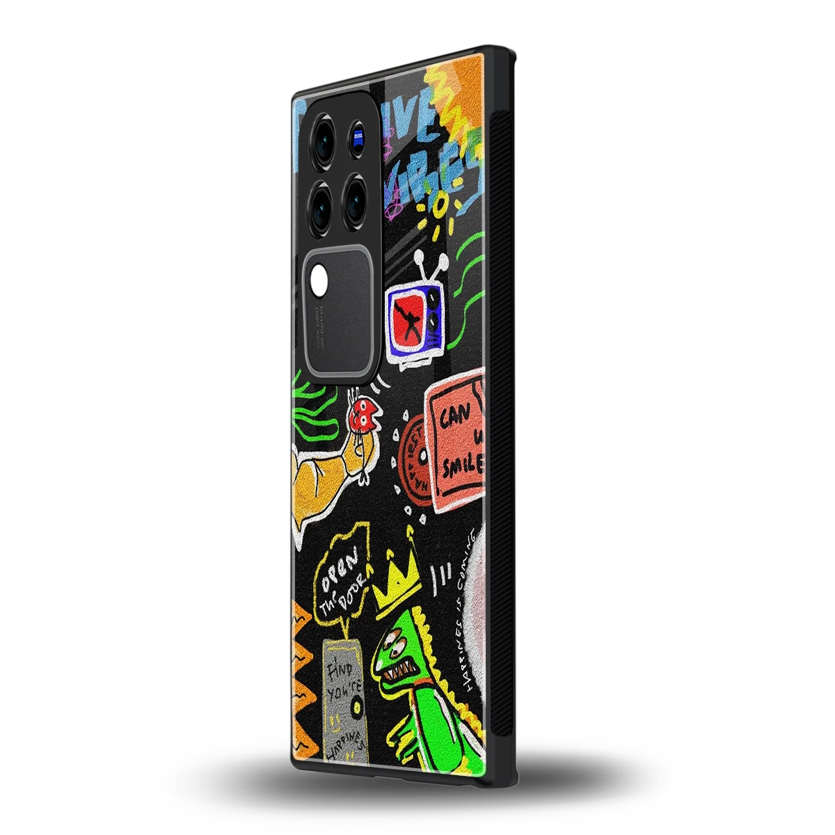Graffitivivo v30 pro mobile cover | shockproof glass phone case