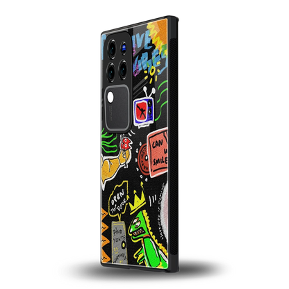 Graffitivivo v30 pro mobile cover | shockproof glass phone case