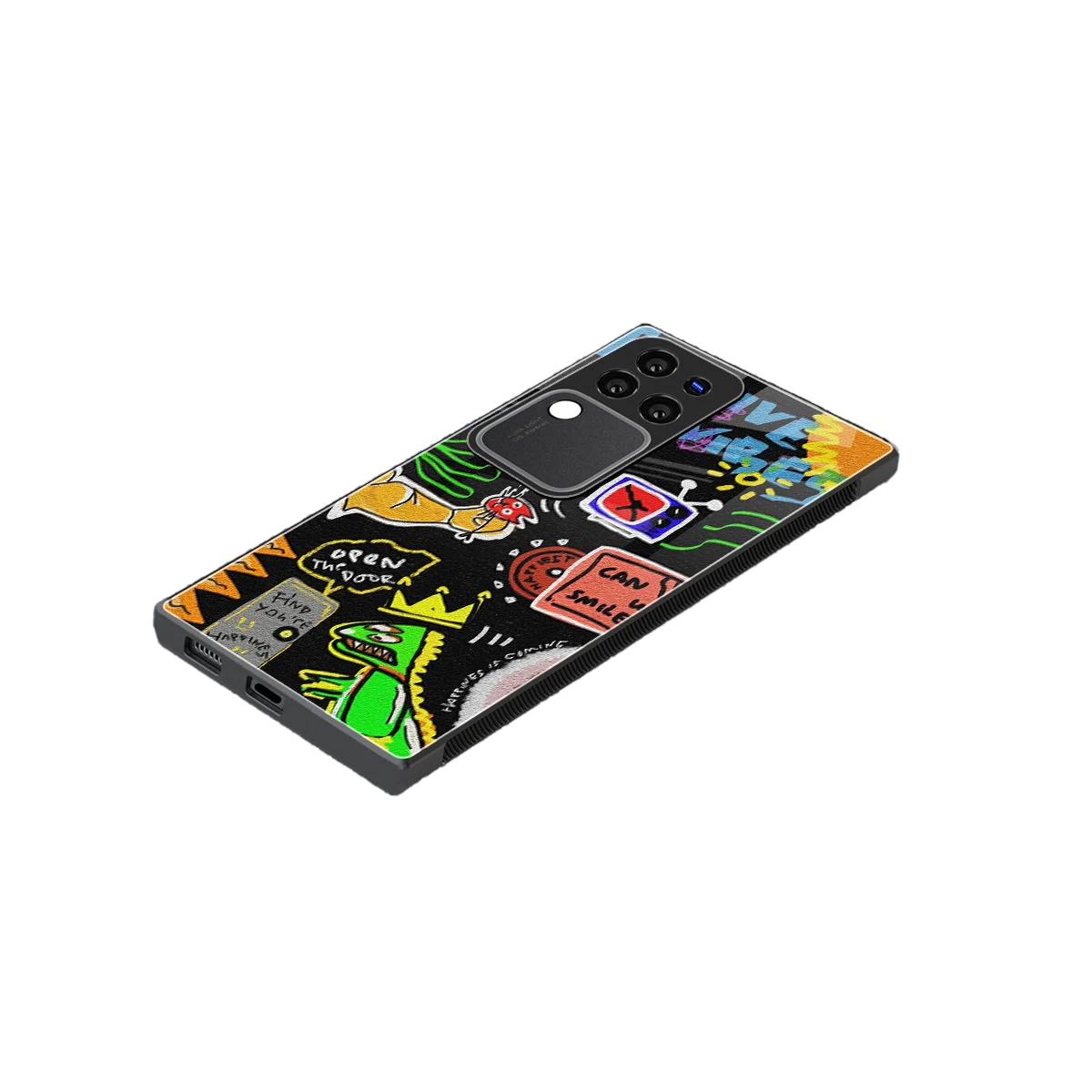 Graffiti stylish phone case forvivo v30 pro | glossy glass and slim fit