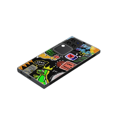 Graffiti stylish phone case forvivo v30 pro | glossy glass and slim fit