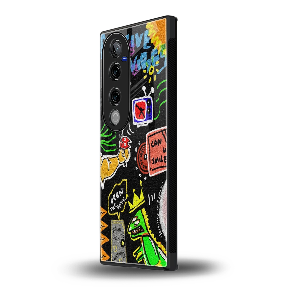 Graffiti vivo v40 pro mobile cover | shockproof glass phone case