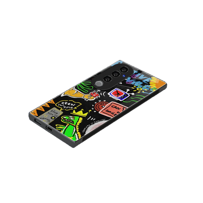 Graffiti stylish phone case for vivo v40 pro | glossy glass and slim fit
