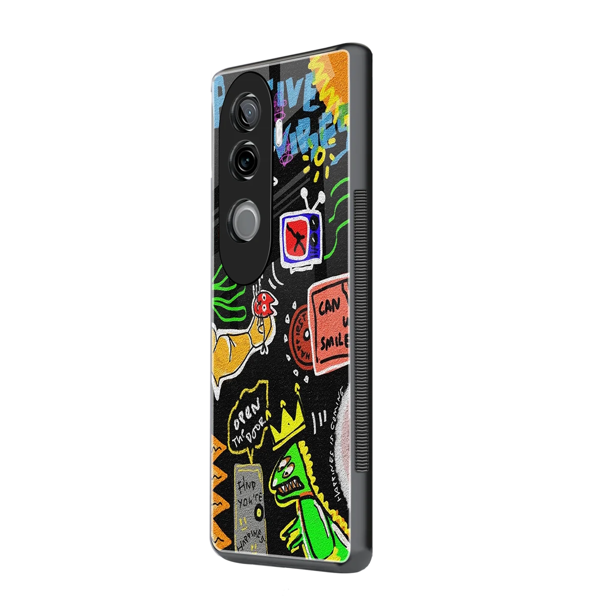 Graffiti vivo v40e mobile cover | shockproof glass phone case