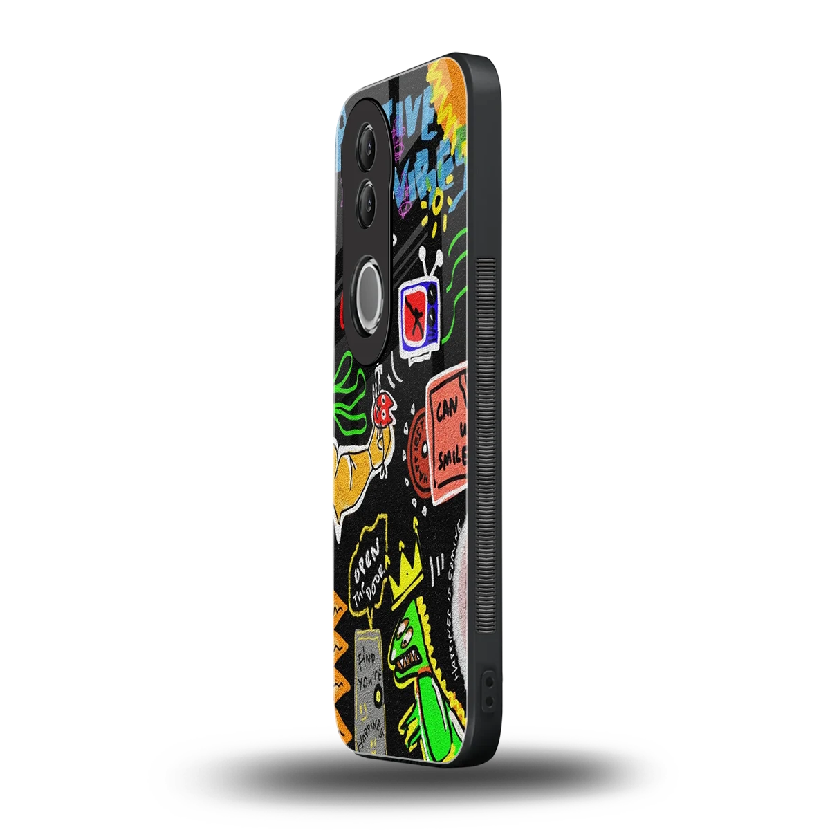 Graffiti vivo v50 mobile cover | shockproof glass phone case