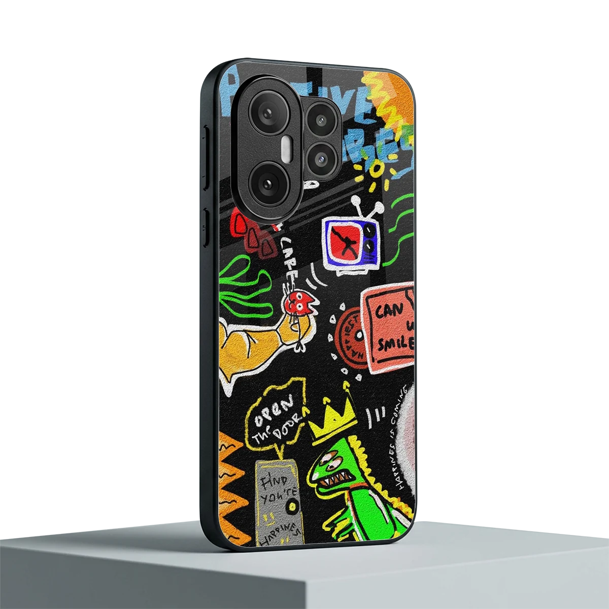 Graffiti vivo x200 fe mobile cover | shockproof glass phone case