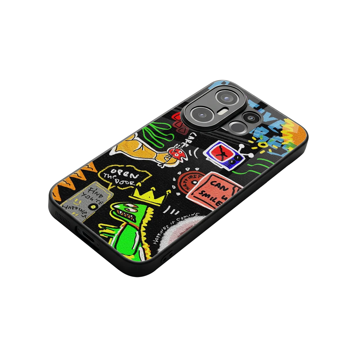 Graffiti stylish phone case for vivo x200 fe | glossy glass and slim fit