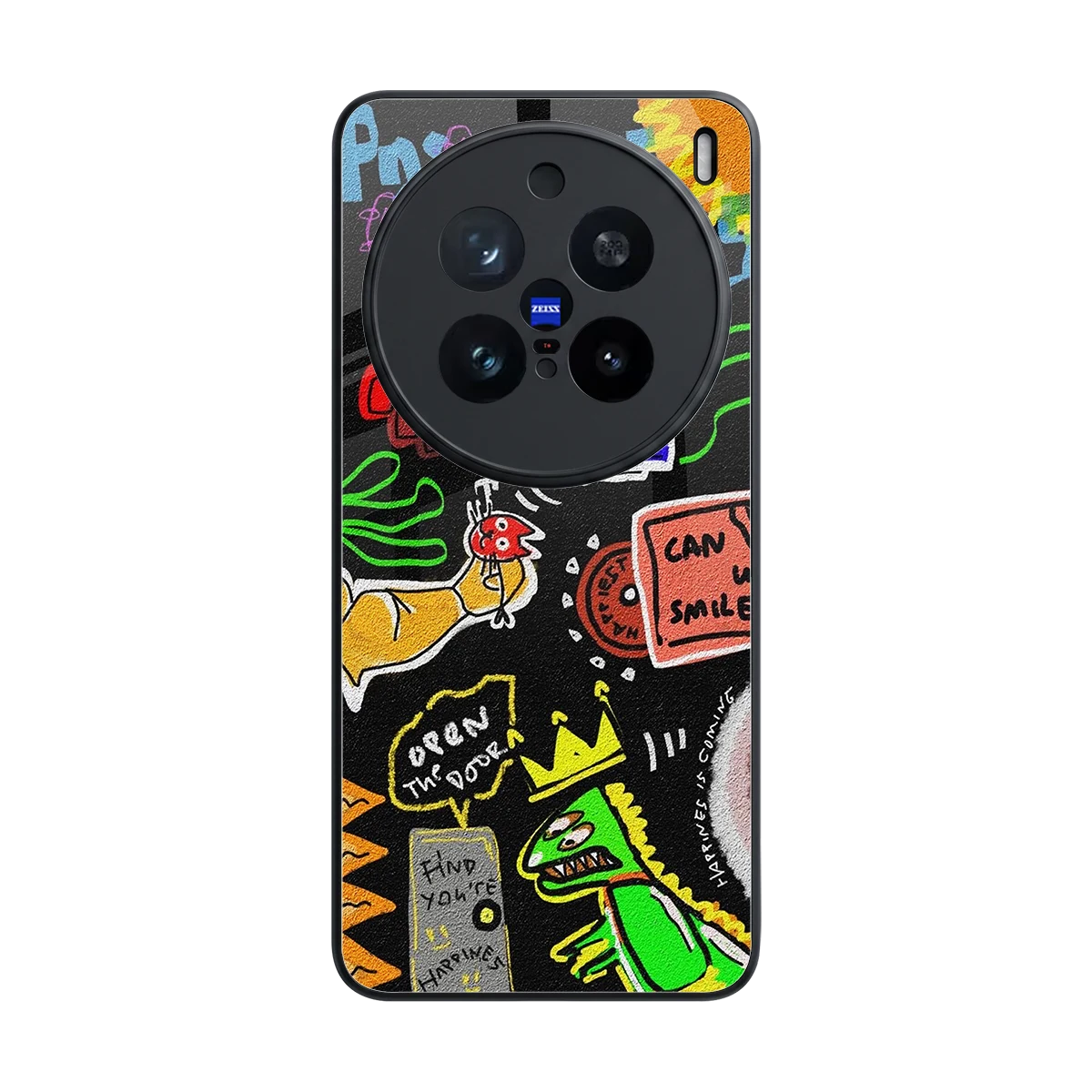 Graffiti back phone cover | glass case for vivo x200 pro