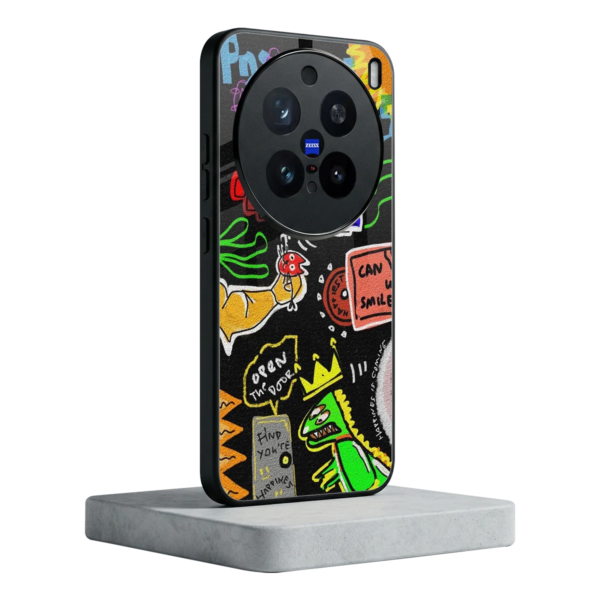 Graffiti vivo x200 pro mobile cover | shockproof glass phone case